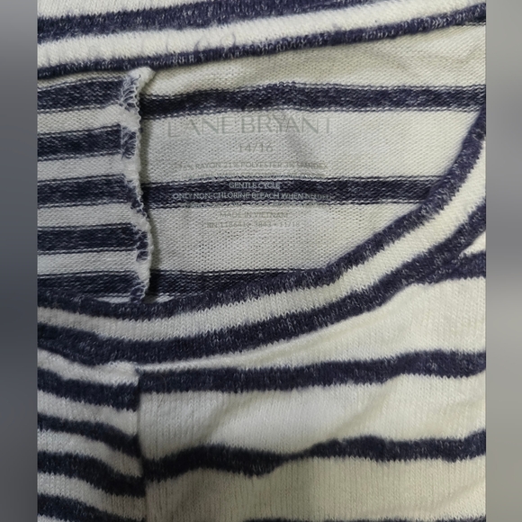 Lane Bryant Womens Striped Long Sleeve Pullover Fleece Sweater 14/16 - Picture 7 of 10